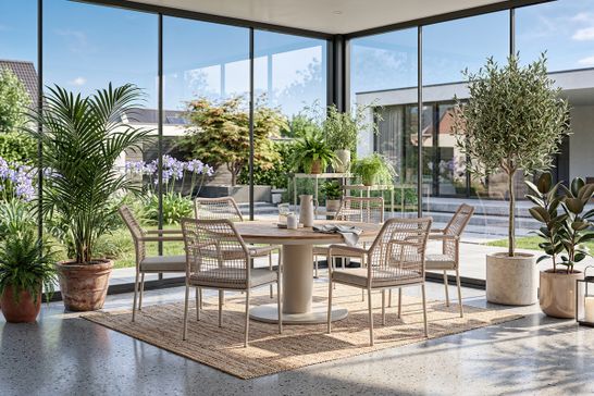 Tuinkamer met Oslo tuintafel en Vienna stoelen