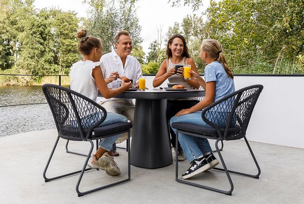 Madeira tuinset 4 personen met lava aluminium frame en keramisch tafelblad