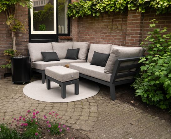 Timber loungeset lava aluminium beige kussens