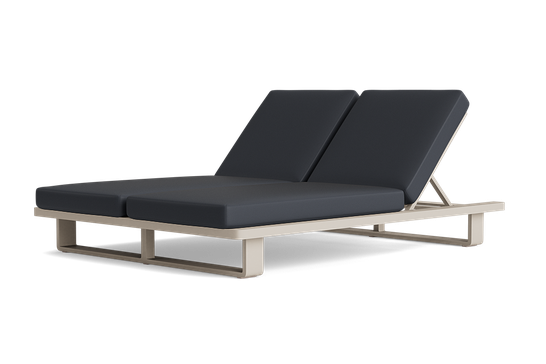 Fitz Roy ligbed 2 personen met beige aluminium frame en carbon all weather kussens