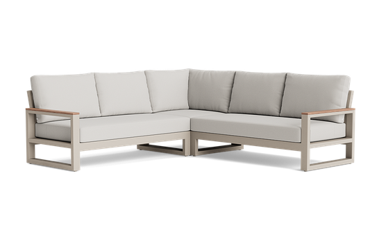 Soho loungeset met armleuningen in beige aluminium met Dune soltex kussens