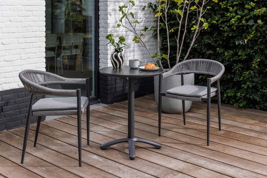 Salvador tuinset met Ibiza tuinstoelen voor 2 personen in lava aluminium