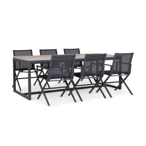 Tuinset Alvaro 6 personen  lava aluminium met lucy tuinstoelen