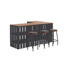 Barset Fiji 4 Personen robust Teakholz lava aluminium