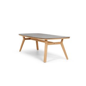 Gartentisch Bali 235x120cm nature Teakholz oyster keramik Gartentisch Bali 235x120cm nature Teakholz oyster keramik