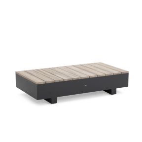 Loungetisch Edge 140x75 mixx grau Teakholz lava aluminium Loungetisch Edge 140x75 mixx grau Teakholz lava aluminium