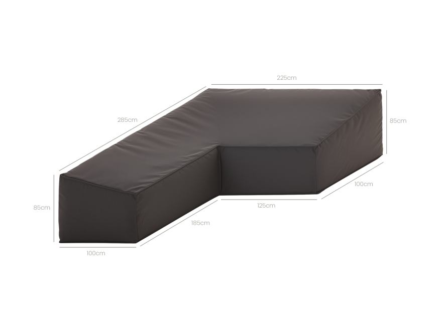 Loungesethoes hoekbank - 285x225x85cm