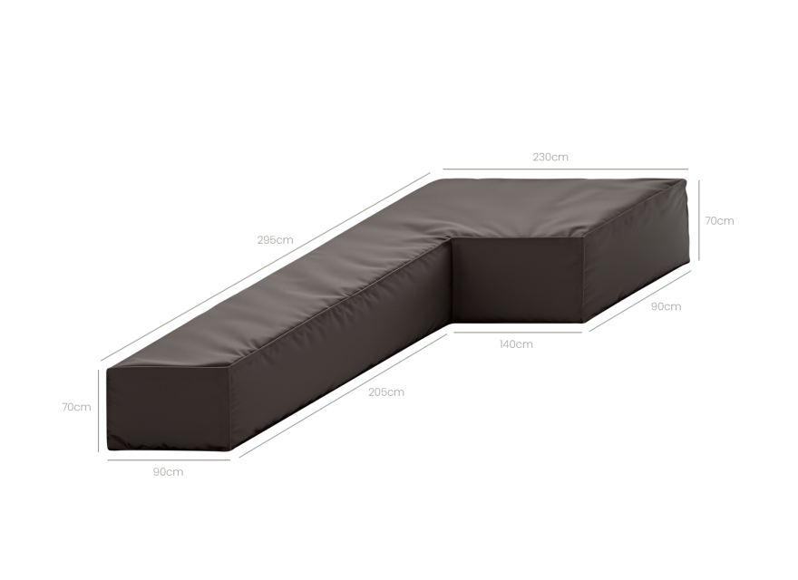 Loungesethoes hoekbank - 295x230x70cm