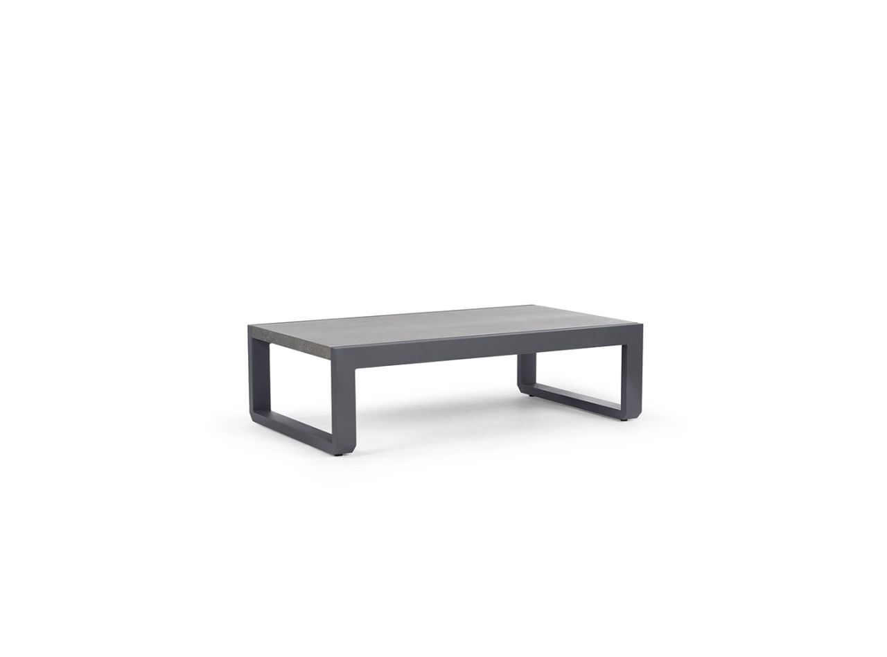 Loungetisch Nisa 83,5x140cm lava aluminium Concrete Look keramik Tischplatte
