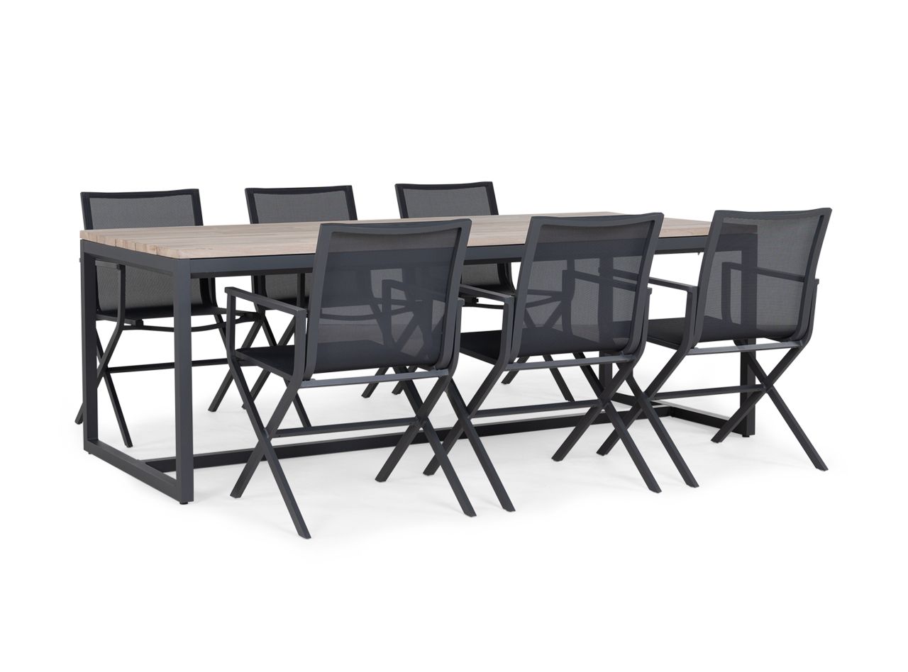 Garden set Alvaro 6 person lava aluminium with lucy Garden Chairs Garden set Alvaro 6 person lava aluminium with lucy Garden Chairs