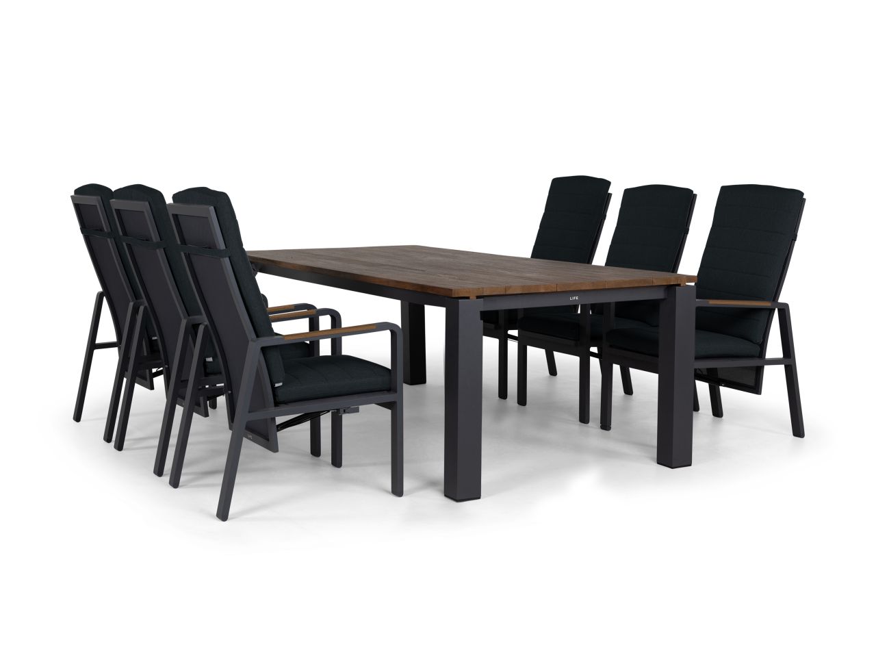 Garden set Mixx 6 person mixx lava aluminium robust teak with montana Garden Chairs Garden set Mixx 6 person mixx lava aluminium robust teak with montana Garden Chairs