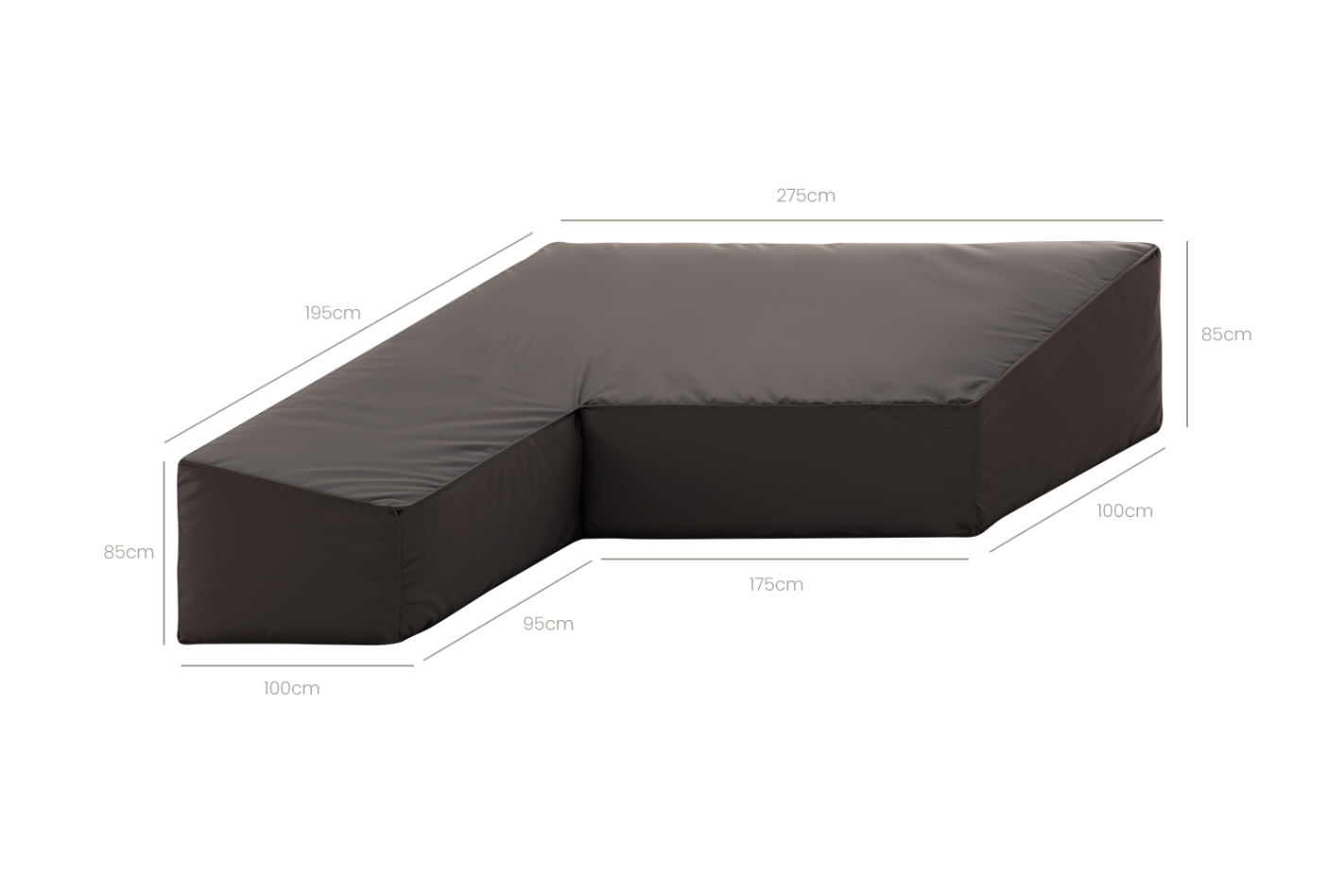 Loungesethoes hoekbank - 195x275x85cm