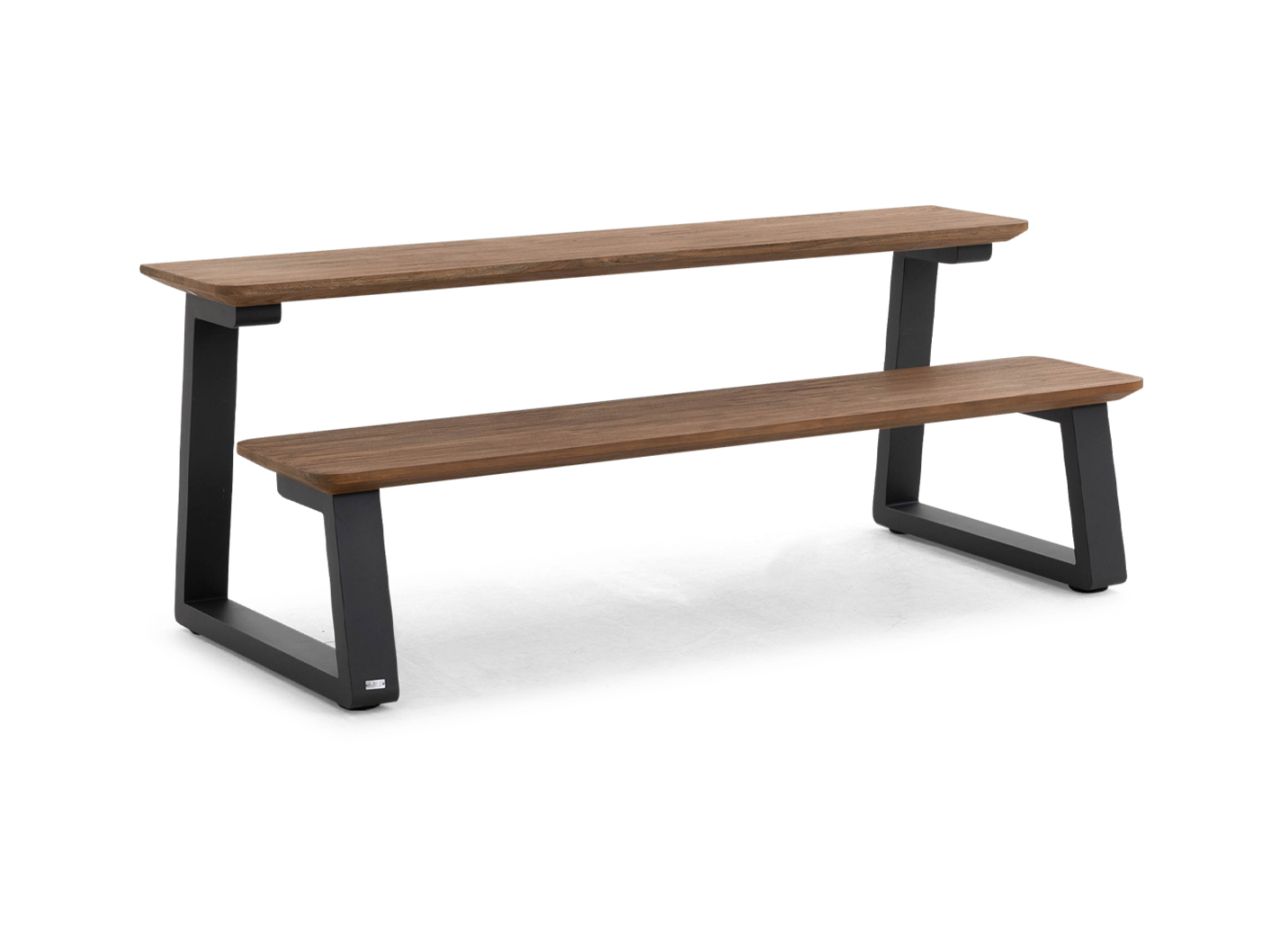 Picknicktisch Maya Balcony robust Teakholz lava aluminium