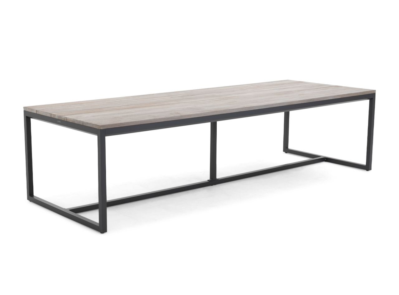 Tuintafel Alvaro 300x110cm grijs teak
