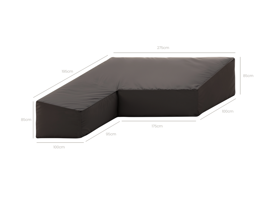 Loungesethoes hoekbank - 195x275x85cm