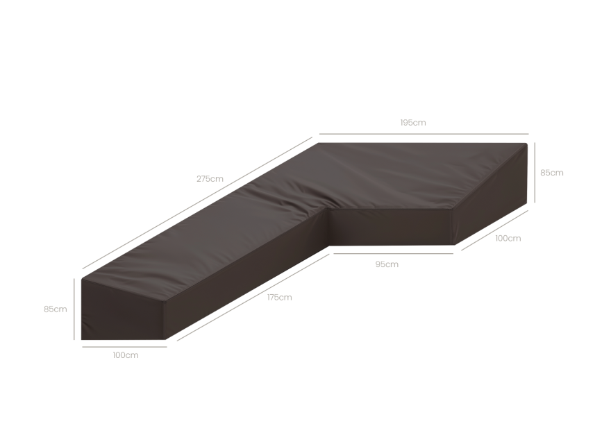 Loungesethoes hoekbank - 275x195x85cm