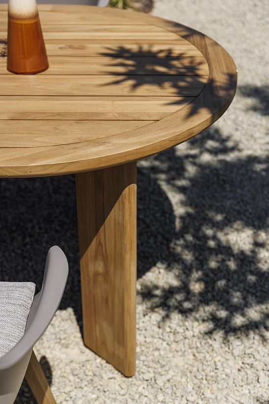 Andalucia tuintafel teakhout met Denver kuipstoel taupe