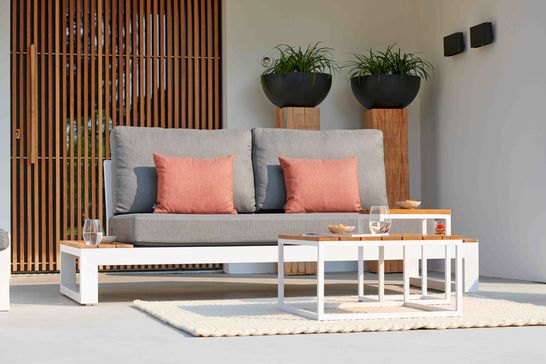 Soho loungeset met teakhouten zijtafels